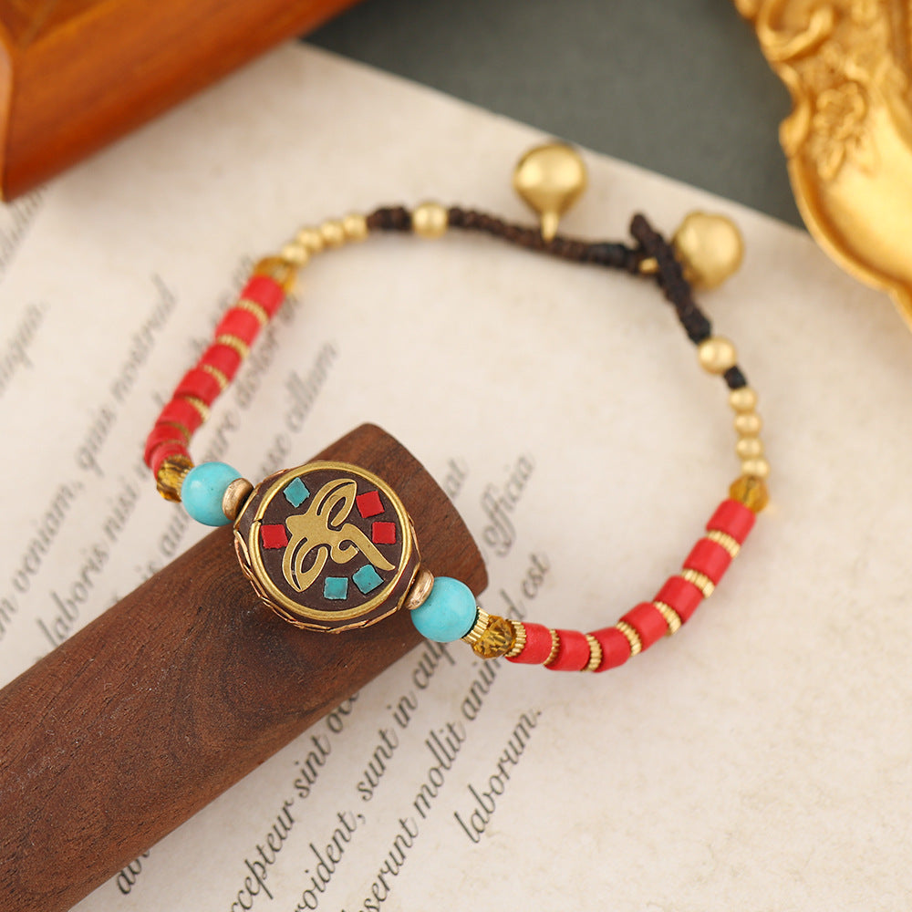 Wholesale Bohemian Ethnic Style Vintage Beaded Bell Bracelet